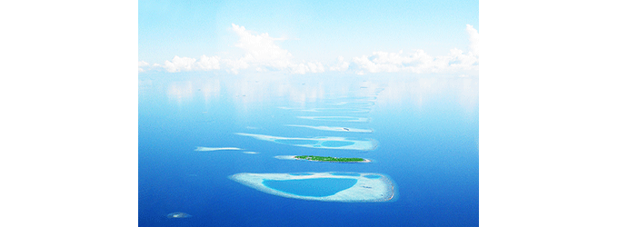 Islands in the Maldives from the Air